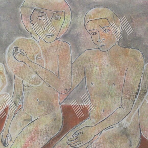 'Love' Pastel Painting on Paper, Art, unframed/optional frame - Picture 1 of 8